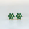 Dainty Flower Green Shaped Stud Earrings