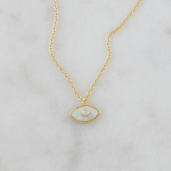 Opal Eye Plated Necklace