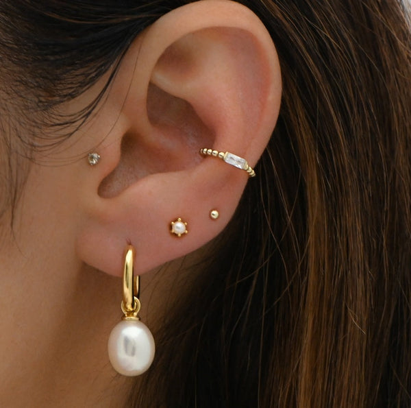 Round Pearl Stud Earring